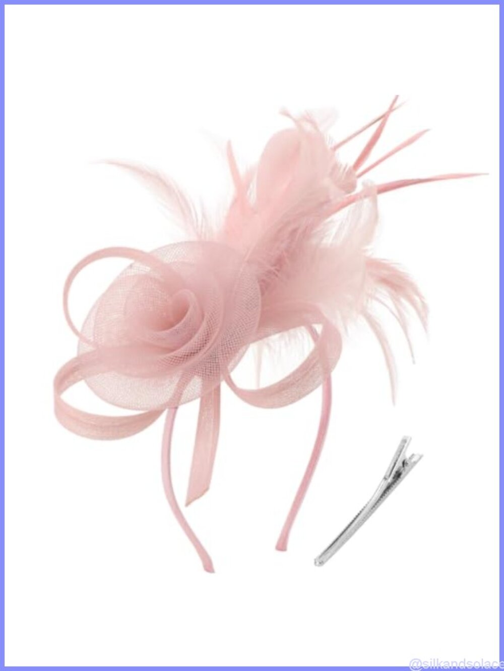 Tulle Feather Fascinator Hat with Hair Clip & Headband Vintage Tea Party